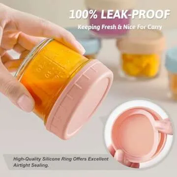 VITEVER 8 Pack Glass Baby Food Storage Containers, 4 oz