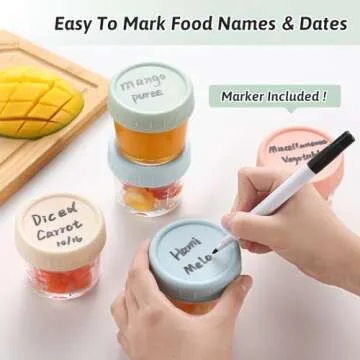 VITEVER 8 Pack Glass Baby Food Storage Containers, 4 oz