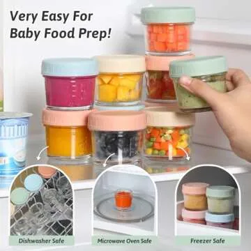 VITEVER 8 Pack Glass Baby Food Storage Containers, 4 oz