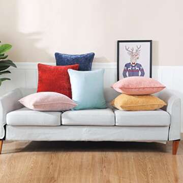 HPUK Pack of 2 Throw Pillow Covers Cashmere Decorative Square Pillowcases, Solid Cushion Covers for Sofa Couch Bedroom Office, 18 x 18 inch, Grey