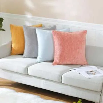 HPUK Pack of 2 Throw Pillow Covers Cashmere Decorative Square Pillowcases, Solid Cushion Covers for Sofa Couch Bedroom Office, 18 x 18 inch, Grey