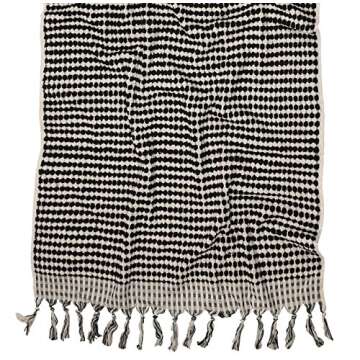 Hand Loom Turkish Towel Thick Luxury Fluffy 100% Cotton Hand Towel Kitchen Towel Medium Size 17x32 Inches (45x80cm) (1, Black & White)