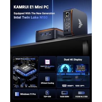 Compact KAMRUI N150 Mini PC with Powerful Performance