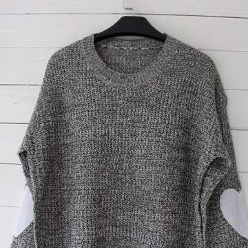 Shermie Women's Cute Heart Sweater - Trendy Elbow Patch Design