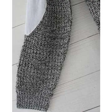 Shermie Women's Cute Heart Sweater - Trendy Elbow Patch Design