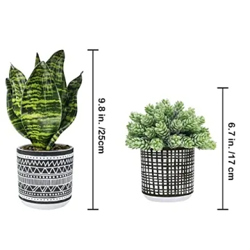 Winlyn 3 Pcs Faux Potted Plants for Modern Decor