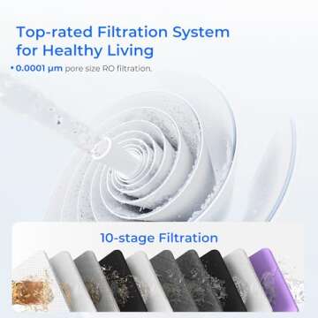 Waterdrop G3P800 Reverse Osmosis System, 800 GPD Fast Flow, NSF/ANSI 42 & 53 & 58 & 372 Certified, 3:1 Pure to Drain, Tankless Under Sink RO Water Filter System, LED Purifier, Smart Faucet