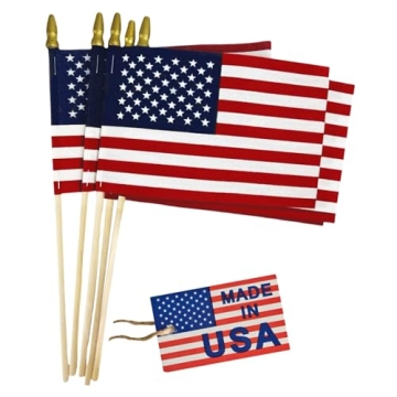 GIFTEXPRESS Set of 12 Small American Stick Flags