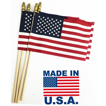 GIFTEXPRESS Set of 12 Small American Stick Flags