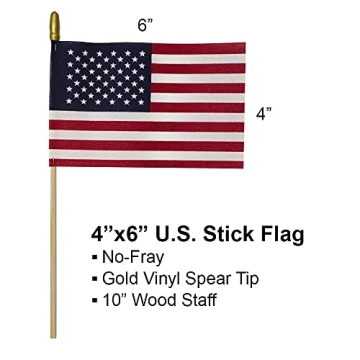 GIFTEXPRESS Set of 12 Small American Stick Flags