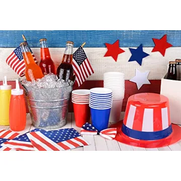 GIFTEXPRESS Set of 12 Small American Stick Flags