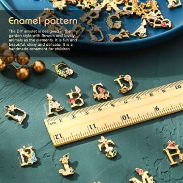 Hicarer 78 Pieces Initial Alphabet Letter Charms A-z Letter Pendant Flower Styles Alphabet Pendant Charms Necklace for DIY Jewelry Bracelet Necklace Crafts Making