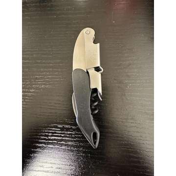 Premium Waiters Corkscrew By Coutale Sommelier - Black Stainless Steel - French Patented Spring-Load...