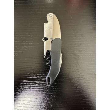 Premium Waiters Corkscrew By Coutale Sommelier - Black Stainless Steel - French Patented Spring-Loaded Double Lever Wine Bottle Opener for Bartenders and Gifts