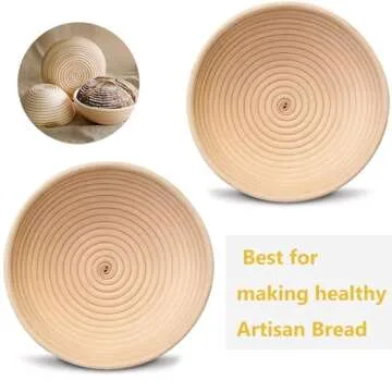 FORSUN 8.5" Round Rattan Proofing Basket for Home Bakers