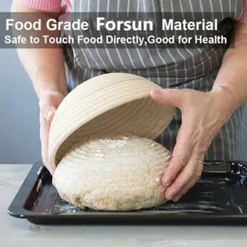 FORSUN 8.5" Round Rattan Proofing Basket for Home Bakers