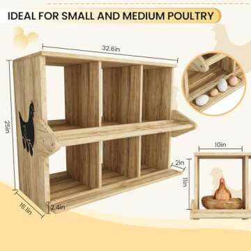 High-Quality Chicken Nesting Box – 6 Compartments for Stress-Free Egg Collection