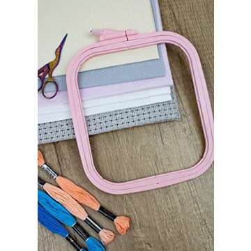 4Pcs Embroidery Hoops, Square Cross Stitch Hoops, Needlework Hoop Nurge