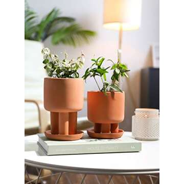 POTEY Stylish Terracotta Pots - 4.5 Inch Plant Planters