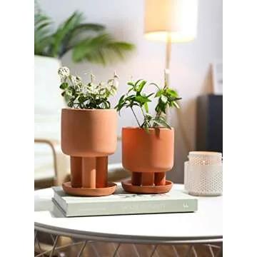 POTEY Stylish Terracotta Pots - 4.5 Inch Plant Planters