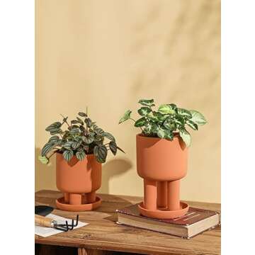 POTEY Stylish Terracotta Pots - 4.5 Inch Plant Planters