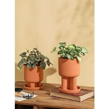 POTEY Stylish Terracotta Pots - 4.5 Inch Plant Planters