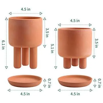 POTEY Stylish Terracotta Pots - 4.5 Inch Plant Planters