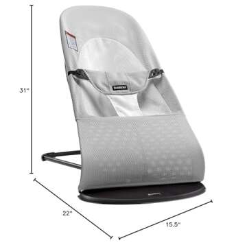 BabyBjörn Bouncer Balance Soft, Mesh, Silver/White (005029US)