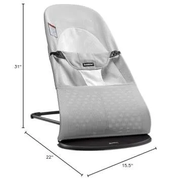 BabyBjörn Bouncer Balance Soft, Mesh, Silver/White (005029US)