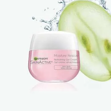Garnier SkinActive Moisture Rescue Refreshing Gel-Cream for Dry Skin, Oil-Free, 1.7 Oz (50g), 1 Count (Packaging May Vary)