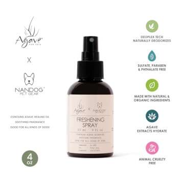 NANDOG & Agave Freshening Spray - Plant-Based Odor Neutralizer for Dogs - 4 oz