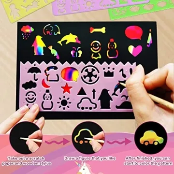 Shiny Rainbow Art Paper Craft Set - Fun Mess-Free Activity