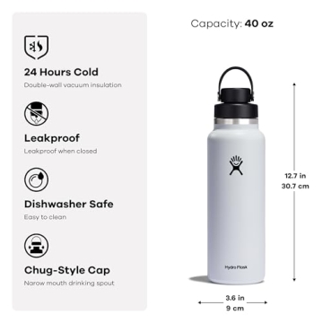 Hydro Flask 40 Oz Insulated Water Bottle for Active Lifestyles