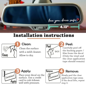 3X Love You Drive Safe Car Mirror Decals for Women