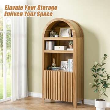 Stylish UEV 71" Tall Arched Storage Cabinet for Any Room