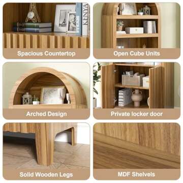 Stylish UEV 71" Tall Arched Storage Cabinet for Any Room