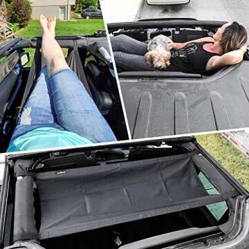 SEVEN SPARTA Car Roof Hammock Compatible with Jeep Gladiator JT & Jeep Wrangler YJ, TJ, JK, JKU, JL, JLU 1987-2024 4-Door and 2-Door