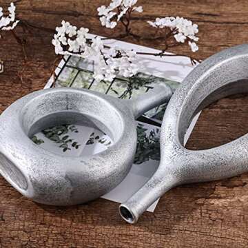 Silver Ceramic Hollow Elliptical Vases - Modern Decor