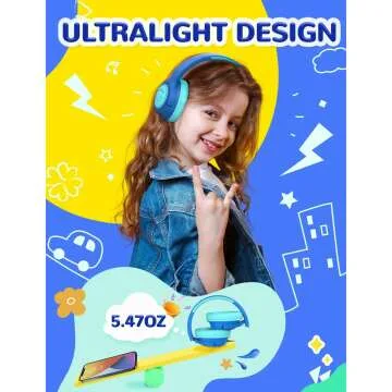 iClever Kids Headphones with Safe Volume Adjustable Design