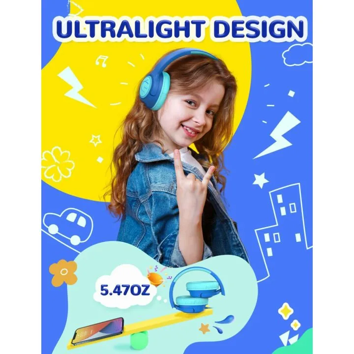 iClever Kids Headphones with Safe Volume Adjustable Design