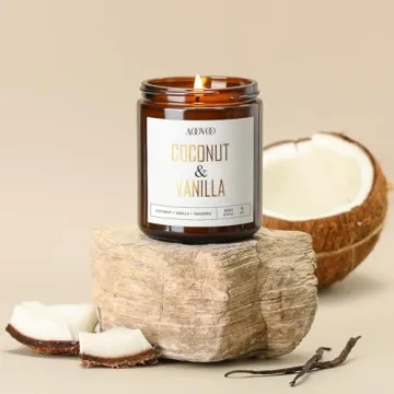 AOOVOO Coconut Vanilla Candle - Scented Soy Wax Candle