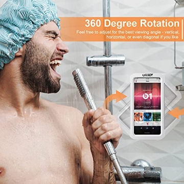 URROY Waterproof Shower Phone Holder with 360° Rotation