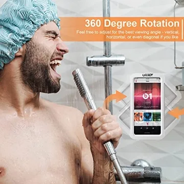 URROY Waterproof Shower Phone Holder with 360° Rotation