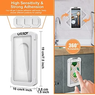 URROY Waterproof Shower Phone Holder with 360° Rotation