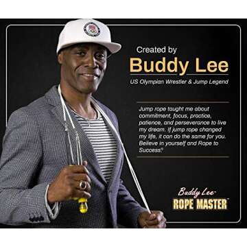 Buddy Lee Jump Ropes Rope Master Yellow Black Original Ball Bearing Jump Rope, 9” HD Plastic Handles. Perfect Jump Rope for Fitness, CrossFit Gym, Endurance Jumping, Cross Overs, Extreme Jumping