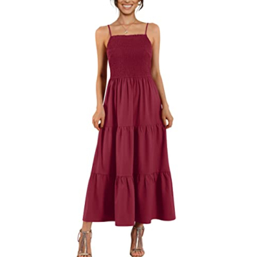 Atizon Women's Summer Smocked Dress Square Neck Puff Sleeve Casual Vintage Off Shoulder A-Line Short...