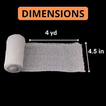 8 Pack Sterile Gauze Stretch Bandage Roll, 4.5 Inch x 4.1 Yards 6 Ply Approved, Kerlix Gauze Bandage...