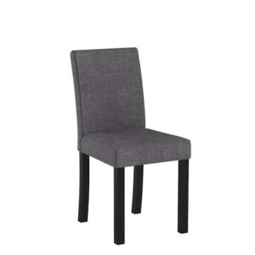 Set of 2 Modern Fabric Upholstered Dining Chairs Elegant Design Dining Room Chairs (Gray Set of 2)