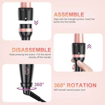 Five in One Curling Wand Set for Gorgeous Hair Styles