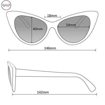 WearMe Pro Super Cateyes Vintage Inspired Fashion Mod Chic High Pointed Cat-Eye Sunglasses (Brown)
